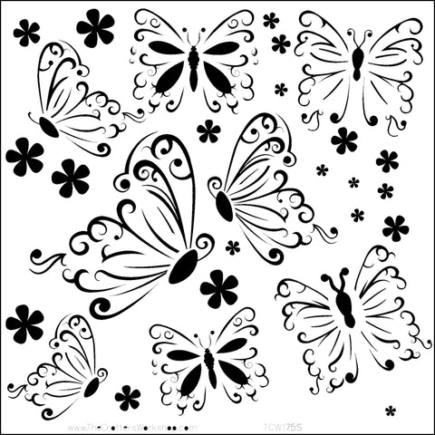 TCW175 Butterflies Stencil
