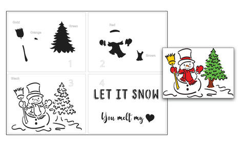 Toasty Snowman Layered Stencil